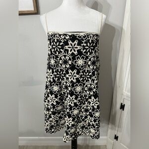 Zara Black and White Floral Midi Dress